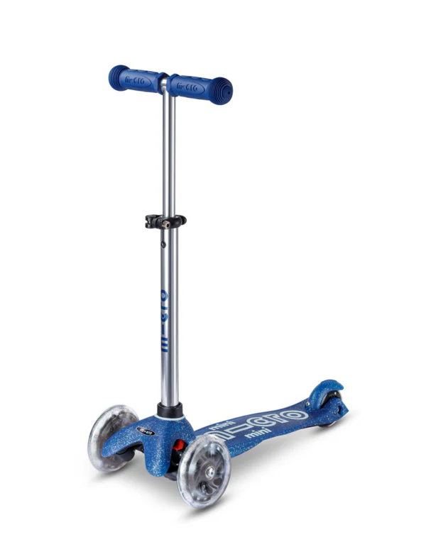 Mini Micro Deluxe LED Glitter Blue | Micro Scooters Perth