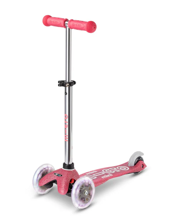 Mini Micro Deluxe LED Glitter Pink | Micro Scooters Perth