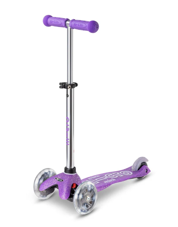 Mini Micro Deluxe LED Glitter Purple | Micro Scooters Perth